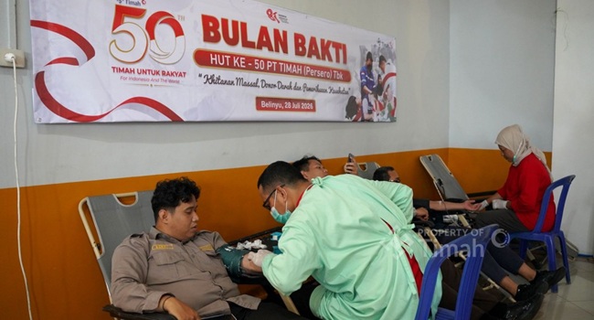 pt timah dan pmi bersinergi jaga stok darah