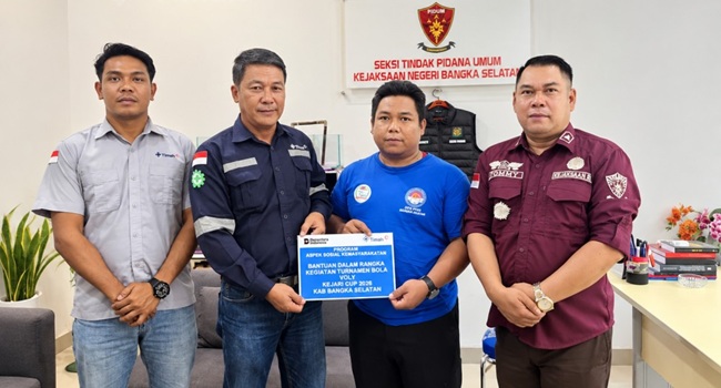 pt timah dukung turnamen voli kajari cup - trans rias