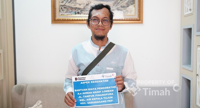 pt timah menguatkan perjuangan keluarga ahmad hanif jalani pengobatan